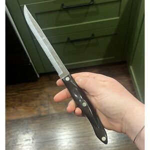 CUTCO Classic Black No. 1729 Serrated Kitchen "Petite Carver Knife" Made in USA